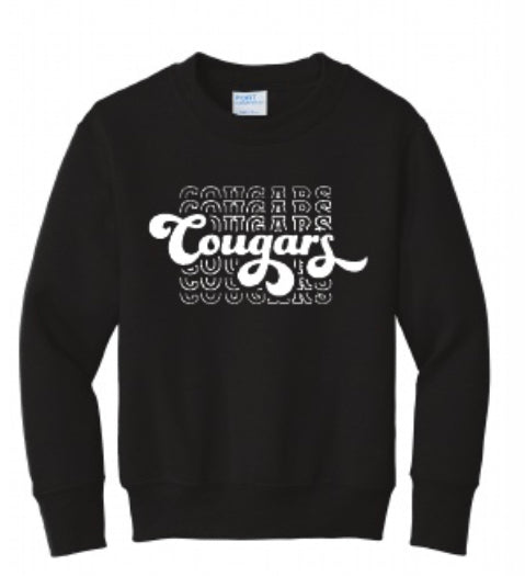 Youth & Adult Swirly Cougars Sweatshirt