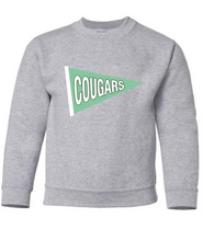 Load image into Gallery viewer, YOUTH &amp; ADULT COUGARS PENNANT SWEATSHIRT
